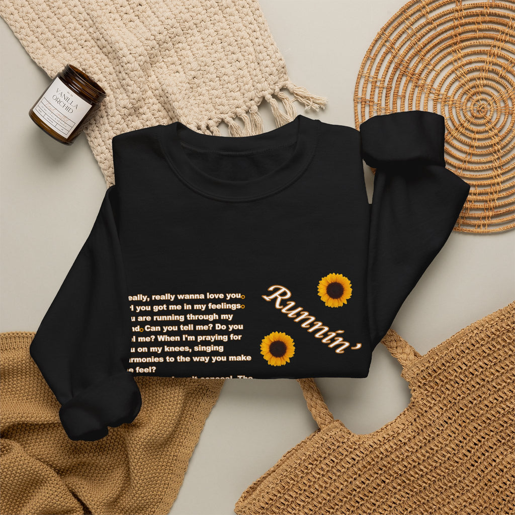 Runnin' Lyric Portrait Sweatshirt | Song Quote Crewneck