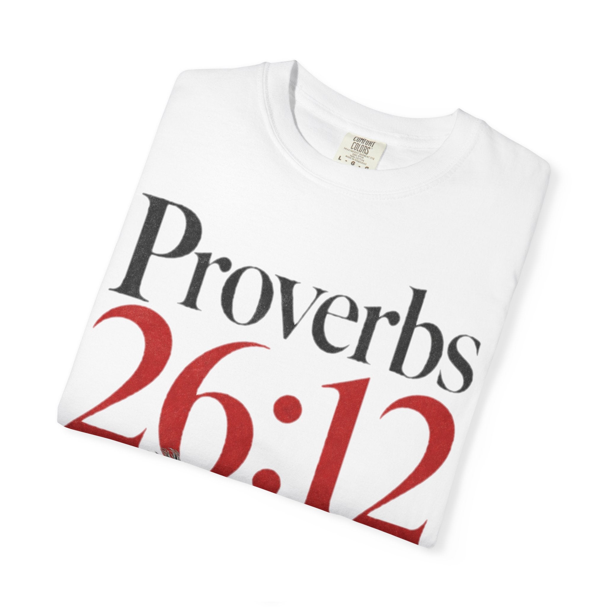 Proverbs 26:12 T-Shirt — 'Only Fools' Christian Scripture Tee with Lion Graphic