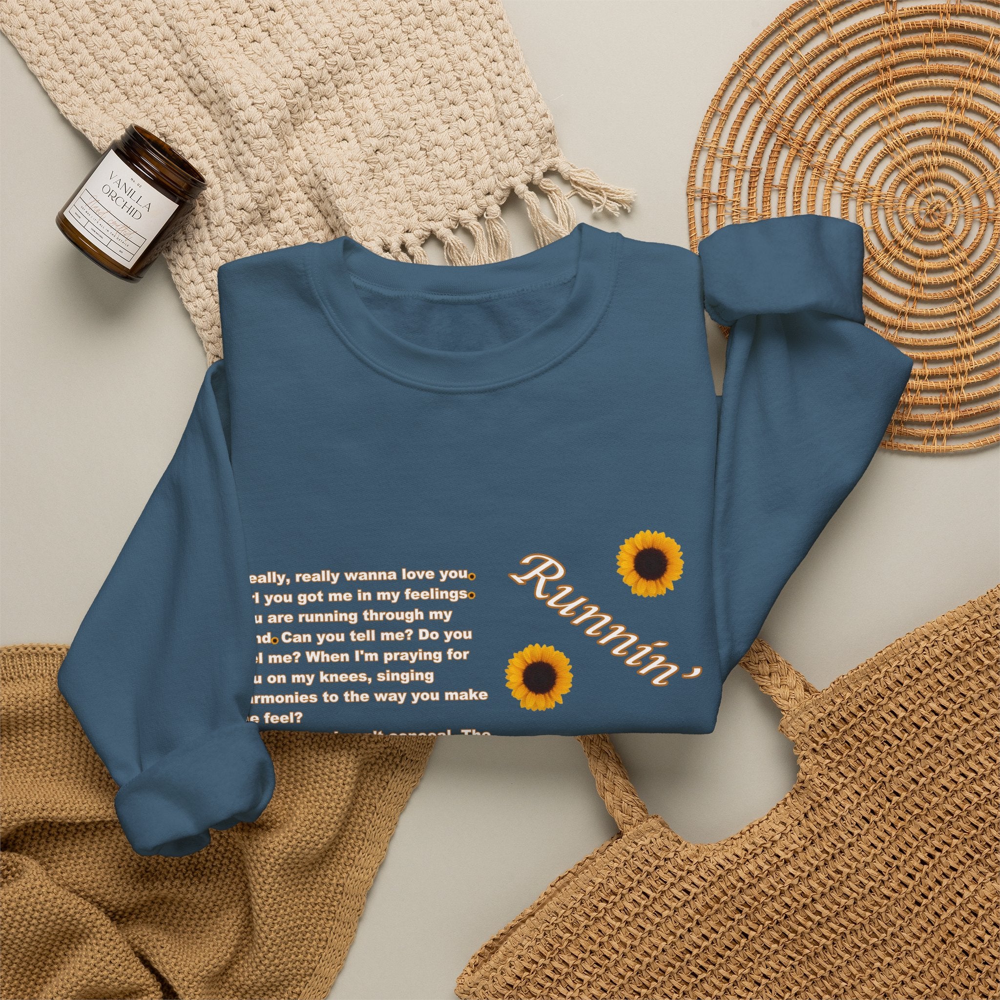 Runnin' Lyric Portrait Sweatshirt | Song Quote Crewneck