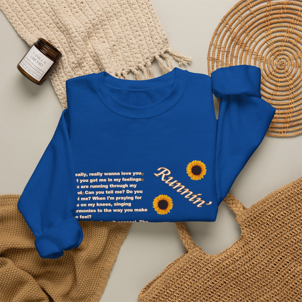 Runnin' Lyric Portrait Sweatshirt | Song Quote Crewneck