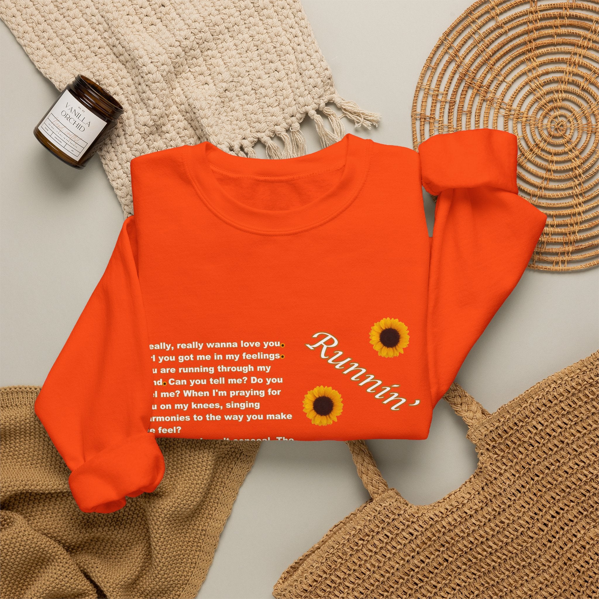 Runnin' Lyric Portrait Sweatshirt | Song Quote Crewneck