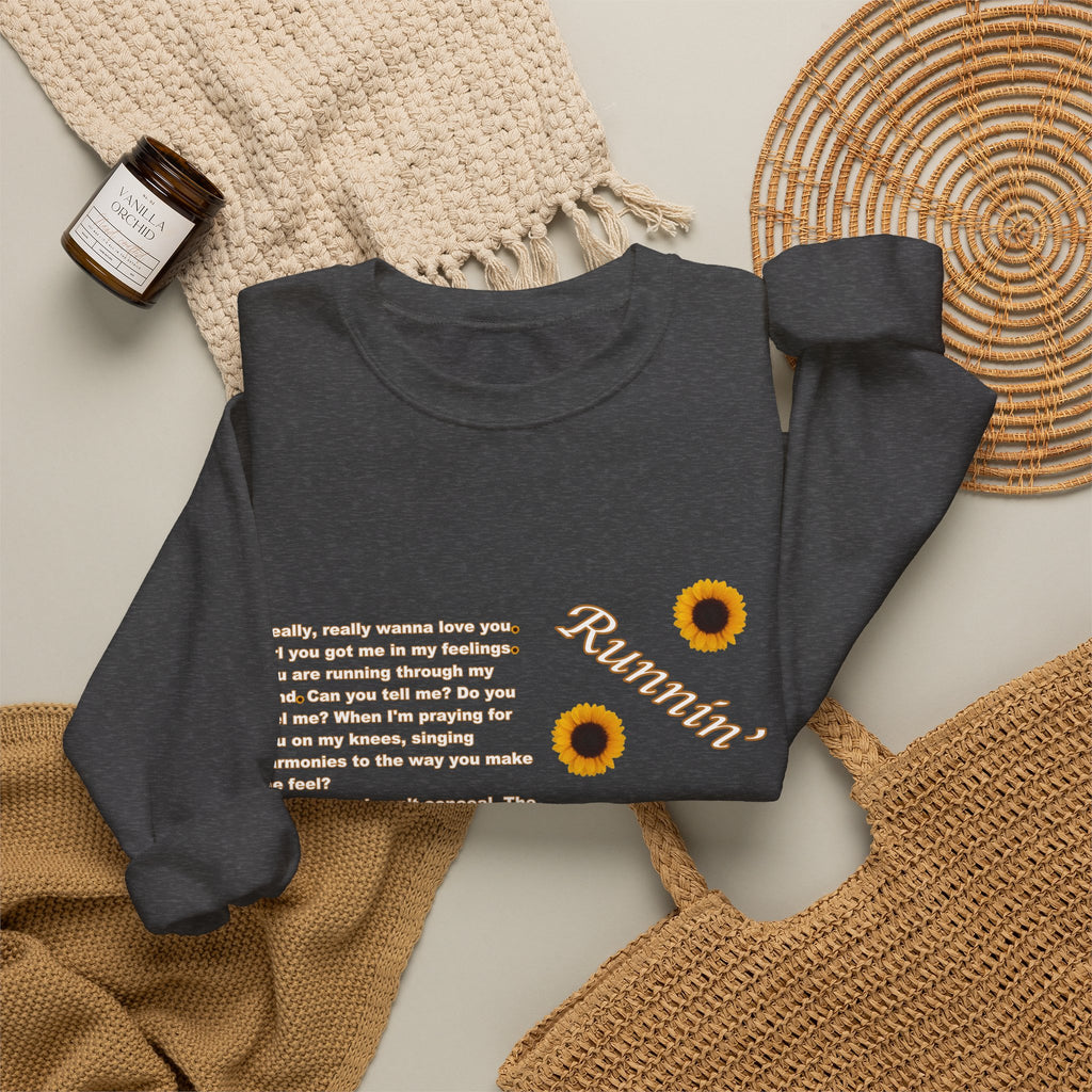 Runnin' Lyric Portrait Sweatshirt | Song Quote Crewneck