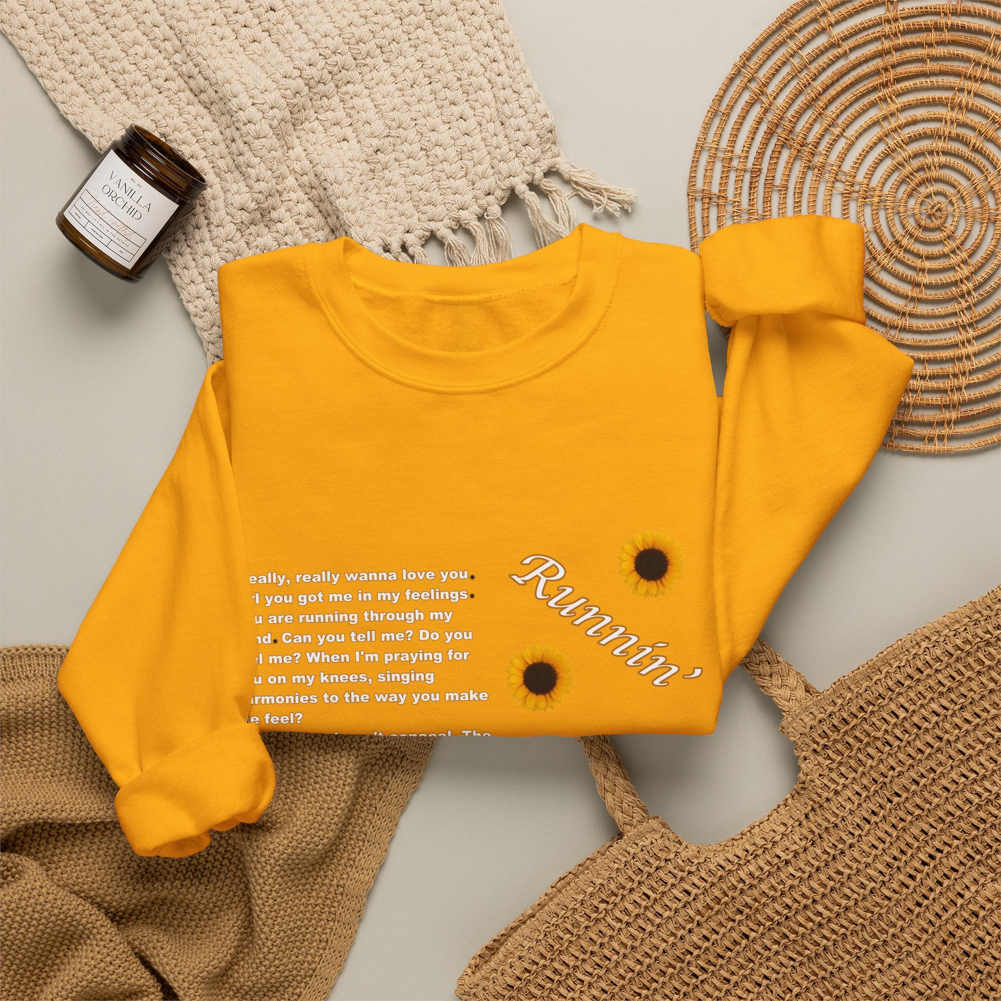 Runnin' Lyric Portrait Sweatshirt | Song Quote Crewneck